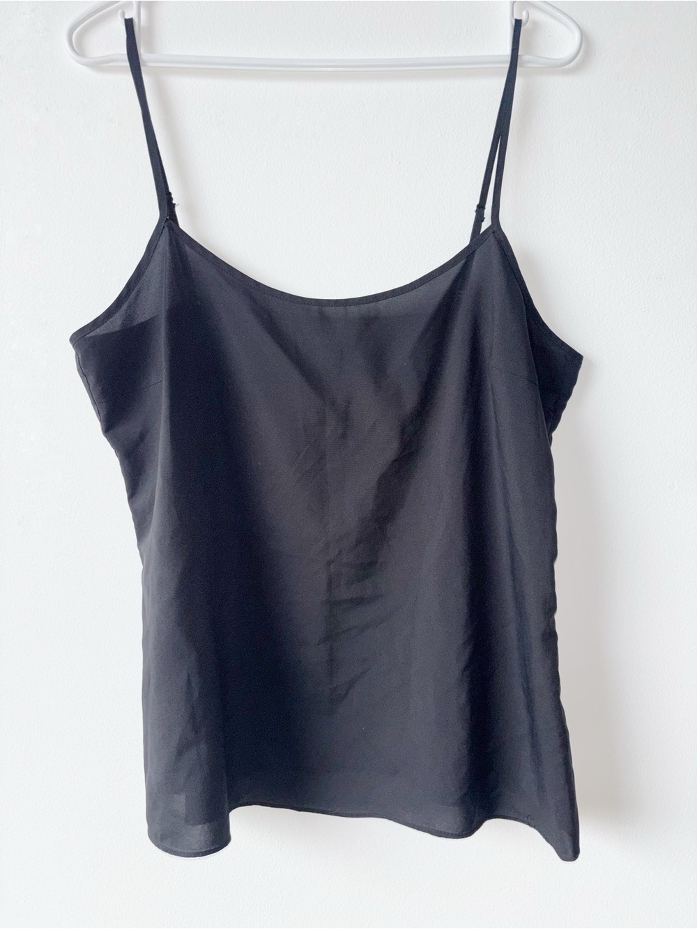 DKNYC Black Silk-Look Spaghetti Strap Cami